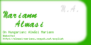 mariann almasi business card